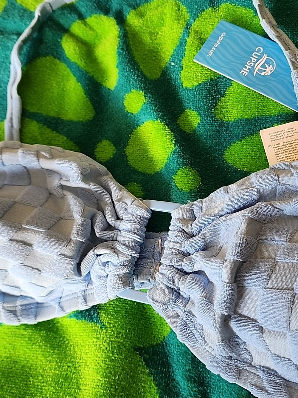 NWT Cupshe Powder Blue Textured Two-Piece Bikini - Picture 6 of 7